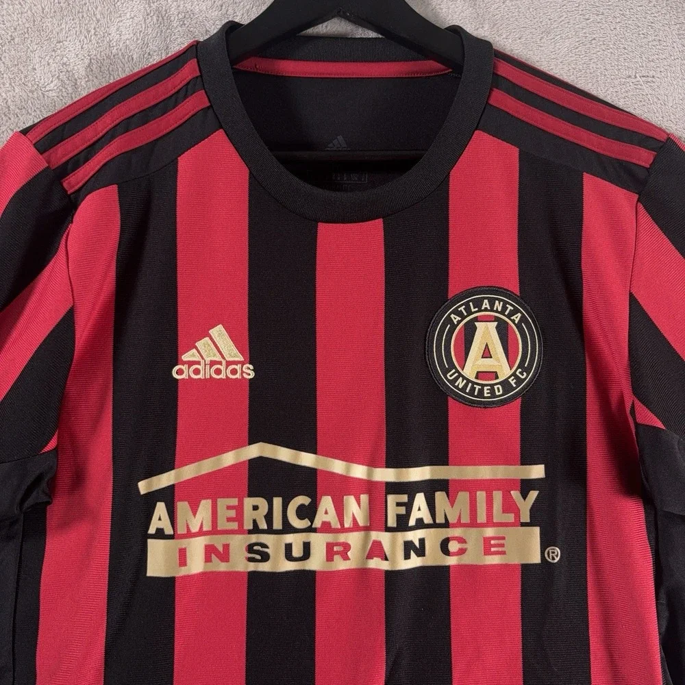 Adidas Atlanta United FC MLS Soccer Jersey Mens Medium Black Red Home Kit
